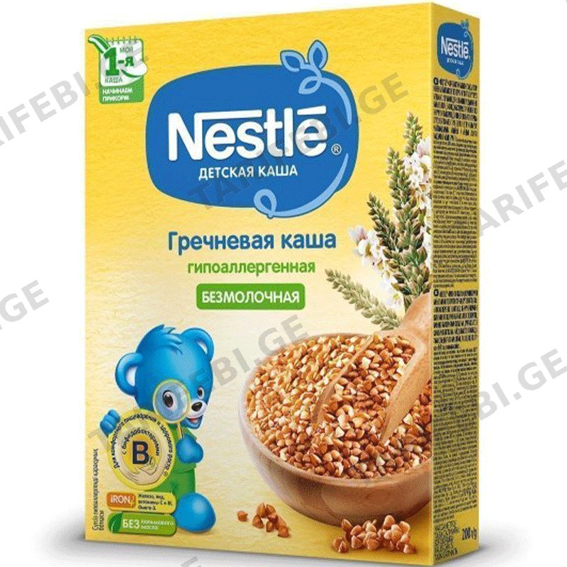 ურძეო ჰიპოალერგიული ფაფა წიწიბურათი NESTLE BUCKWHEAT STANDARD 9x200 GR