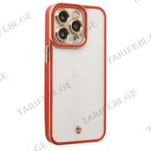 iPhone 14 Pro Max Liva lense Case სილიკონის ქეისი - წითელი
