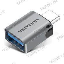 VENTION CDQH0 USB-C Male to USB 3.0 Female OTG Adapter Gray Aluminum Alloy Type