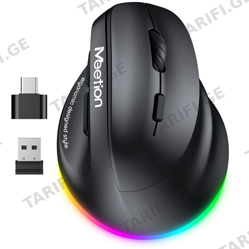 მაუსი MeeTion BTM010R Black 2.4G+BT Mouse