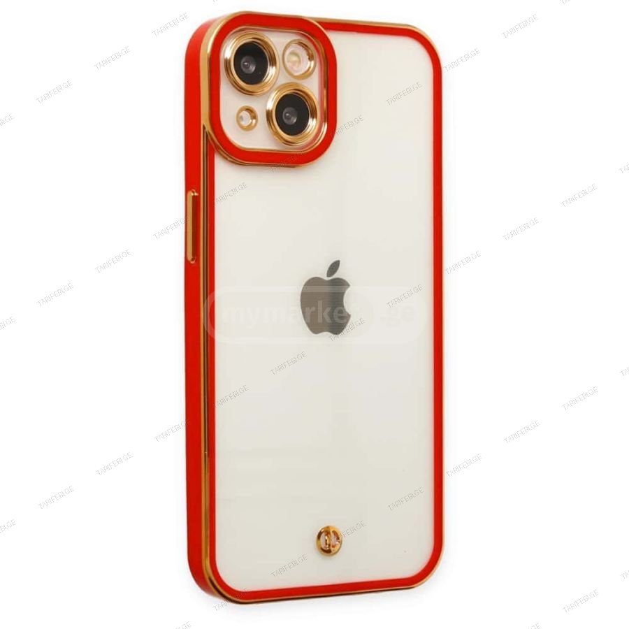iPhone 14 Plus Liva lense Case სილიკონის ქეისი - წითელი