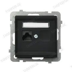 როზეტი კომპიუტერის Ospel Sonata GPK-1R/K/m/33 RJ45 Cat 5e 1 განყოფილებიანი შავი