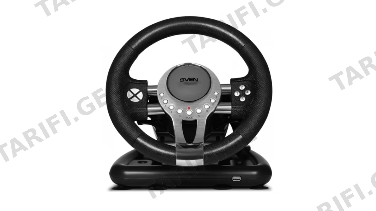 კომპიუტერული საჭე+პედლები Sven GC-W800, Windows, PS3/PS4, XB1, Racing Wheel+Pedals, Black