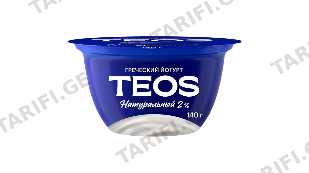 იოგურტი /სავუშკინ პროდუქტ/ TEOS "ბერძნული" ნატურალური 2%, 140 გრ