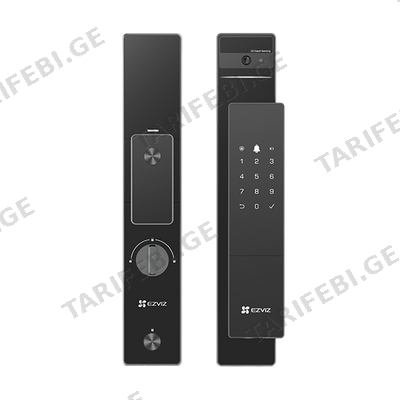 ჭკვიანი საკეტი,Ezviz,CS-DL50FVS-R100-WBP-GR IP54,Door View Camera/4 inch Screen,8G/5000mAh Rechargeable Battery