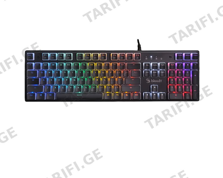 კლავიატურა A4Tech Bloody S520N Mechanical BLMS Brown Switch RGB Gaming Keyboard Pudding Black