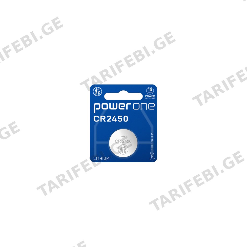 ელემენტი POWERONE CR2450 BLI 1 3V Lithium Coin