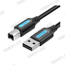 VENTION COQBI USB 2.0 A Male to B Male Cable 3M Black PVC Type