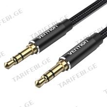 VENTION BAWBJ Cotton Braided 3.5mm Male to Male Audio Cable 5M Black Aluminum Alloy Type აუდიო დამაკავშირებელი კაბელი