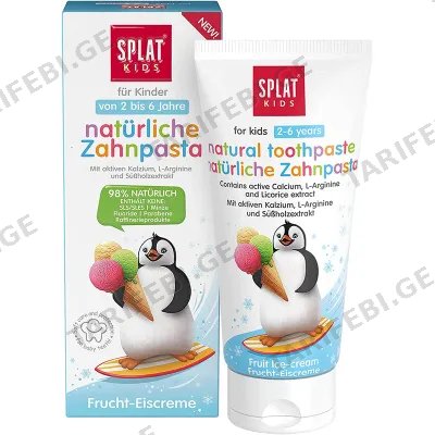 საბავშვო კბილის პასტა SPLAT FRUIT ICE-CREAM (2-დან 6 წლამდე, 50 ML)