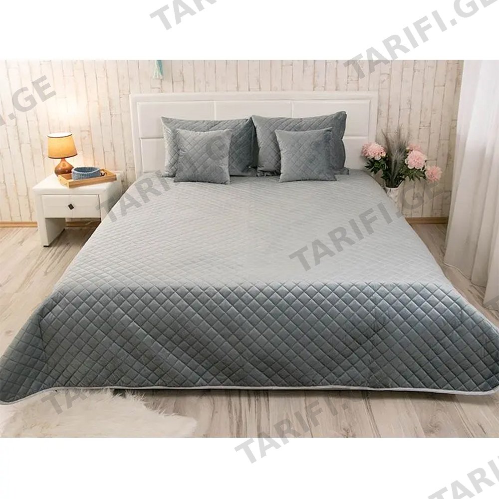 საწოლის გადასაფარებელი Runo 360.55_Dark Grey 150х220 სმ
