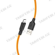 HOCO X21 Plus Silicone charging cable for Lightning black＆orange