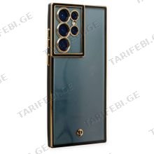 Samsung Galaxy S22 Ultra Liva lense Case სილიკონის ქეისი - შავი