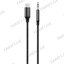 Cable AUX Proove SoundTrack Type-C to 3.5mm (1m) black აუდიო კაბელი