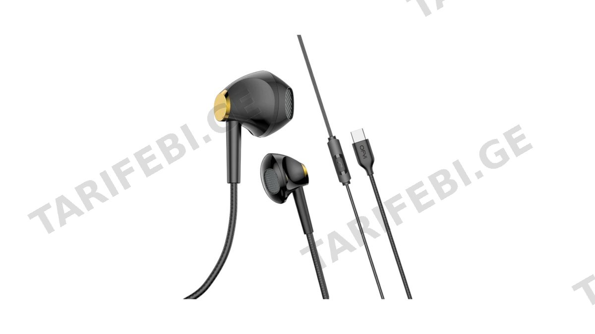 OFYi HF-16 Earphone Wired Type-C ყურსასმენი კაბელით შავი (5455)