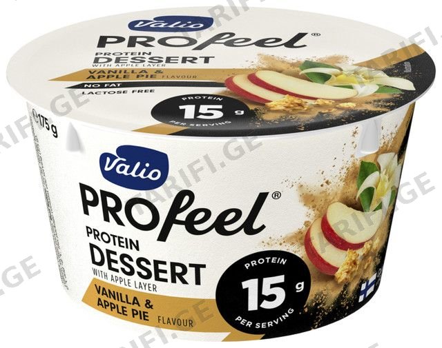 პროტეინის პუდინგი/Valio/ "Profeel" ვანილით და ვაშლით/ ულაქტოზო 175 გრ