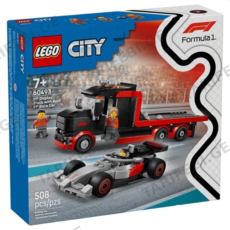 ასაწყობი კონსტრუქცია LEGO CITY 60493 F1 საგამოფენო სატვირთო და AUDI F1 სარბოლო მანქანა