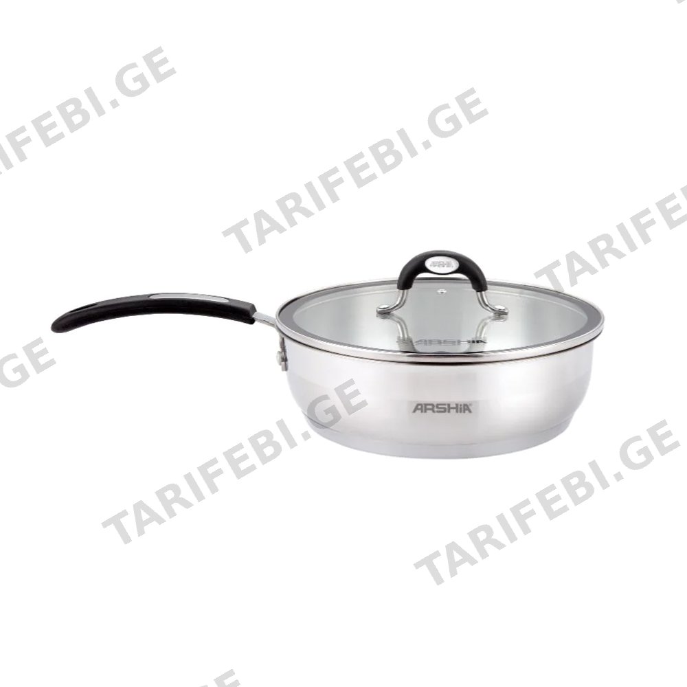 მეტალის ტაფა თავსახურით Arshia SS478-3085 28x7სმ