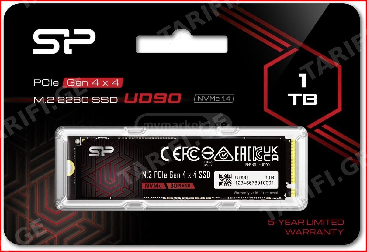 ♨️ Silicon Power UD90 1TB M2 NVME SSD ახალი გარანტიით