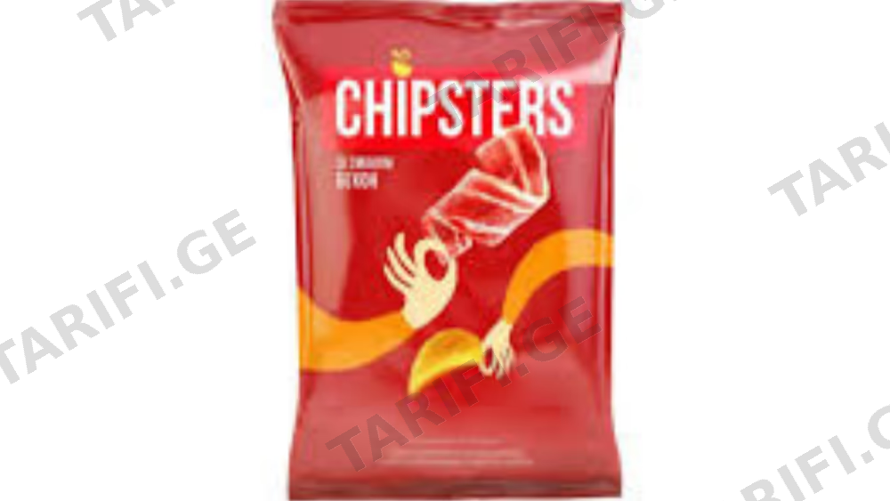 ჩიპსი კარტოფილის "CHIPSTERS" ნატურალური ბეკონის გემო 150 გრ