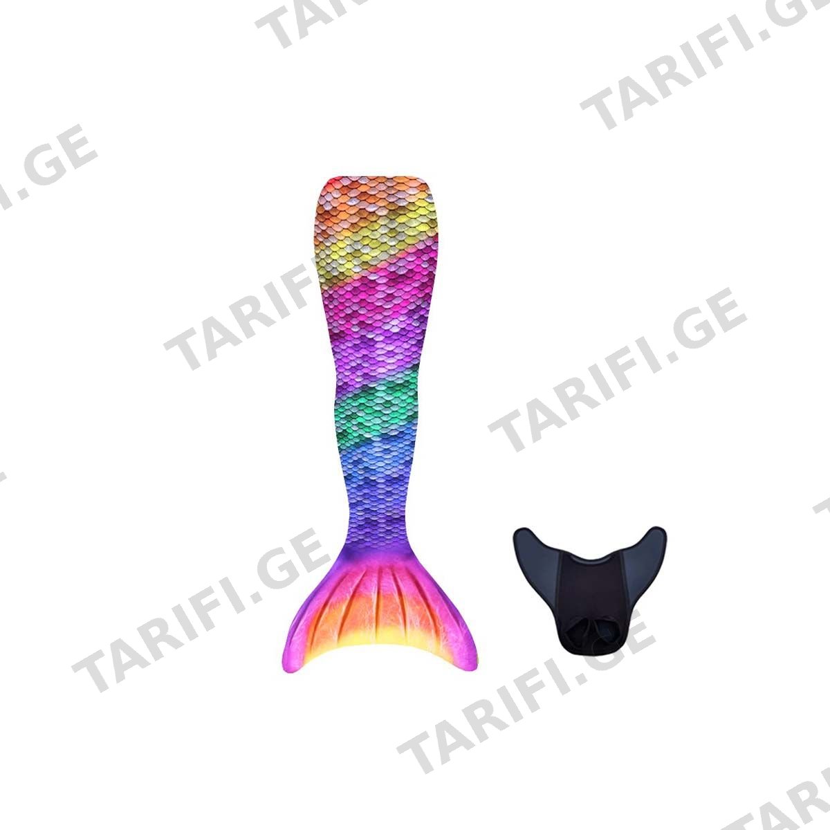 ქალთევზას კუდი საცურაო ლასტით ზომა XS Rainbow Kuaki Mermaids 380851
