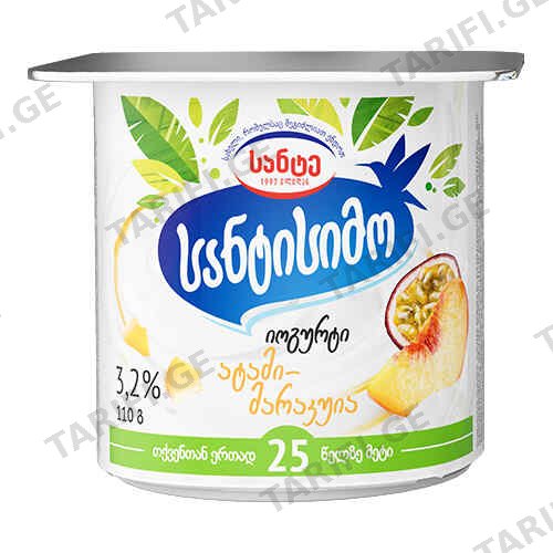 იოგურტი ატამი და მარაკუია /სანტისიმო/ 110 გრ
