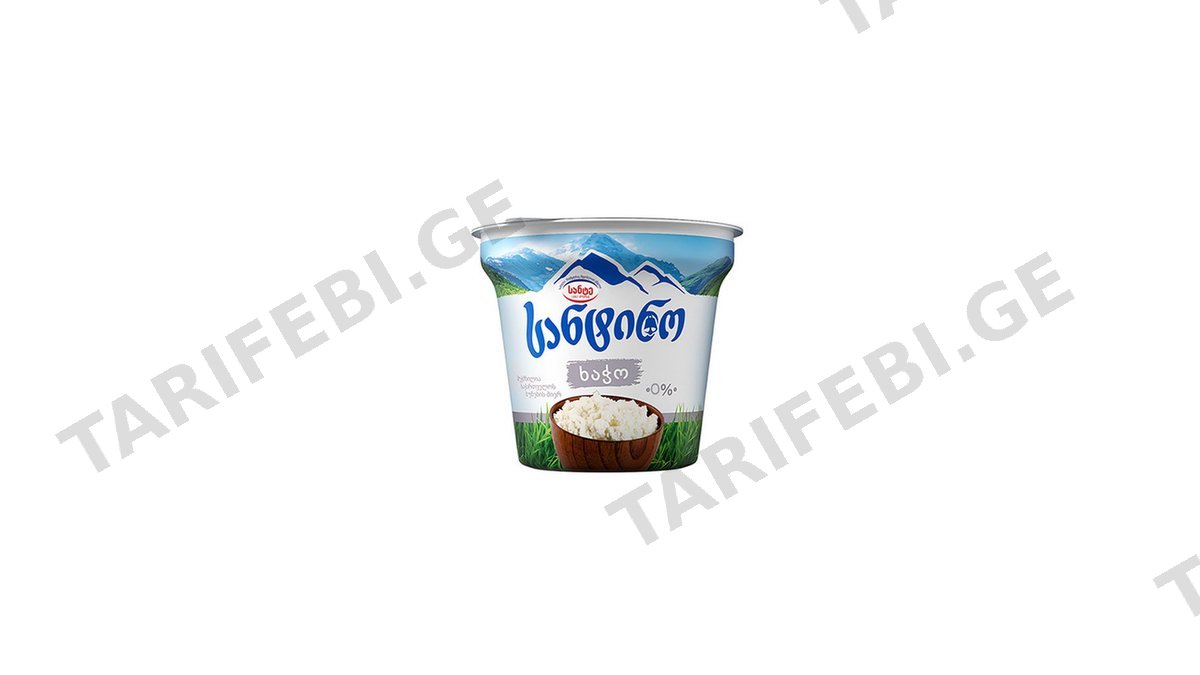 სანტინო ხაჭო 0% - 180 გრ