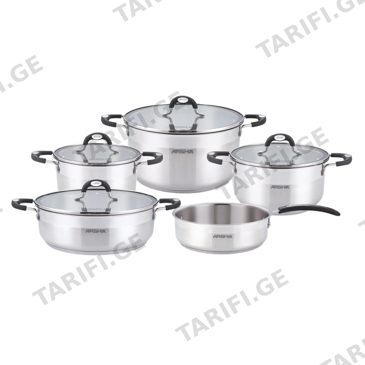 ქვაბების ნაკრები ARSHIA SS478-3745 9ც