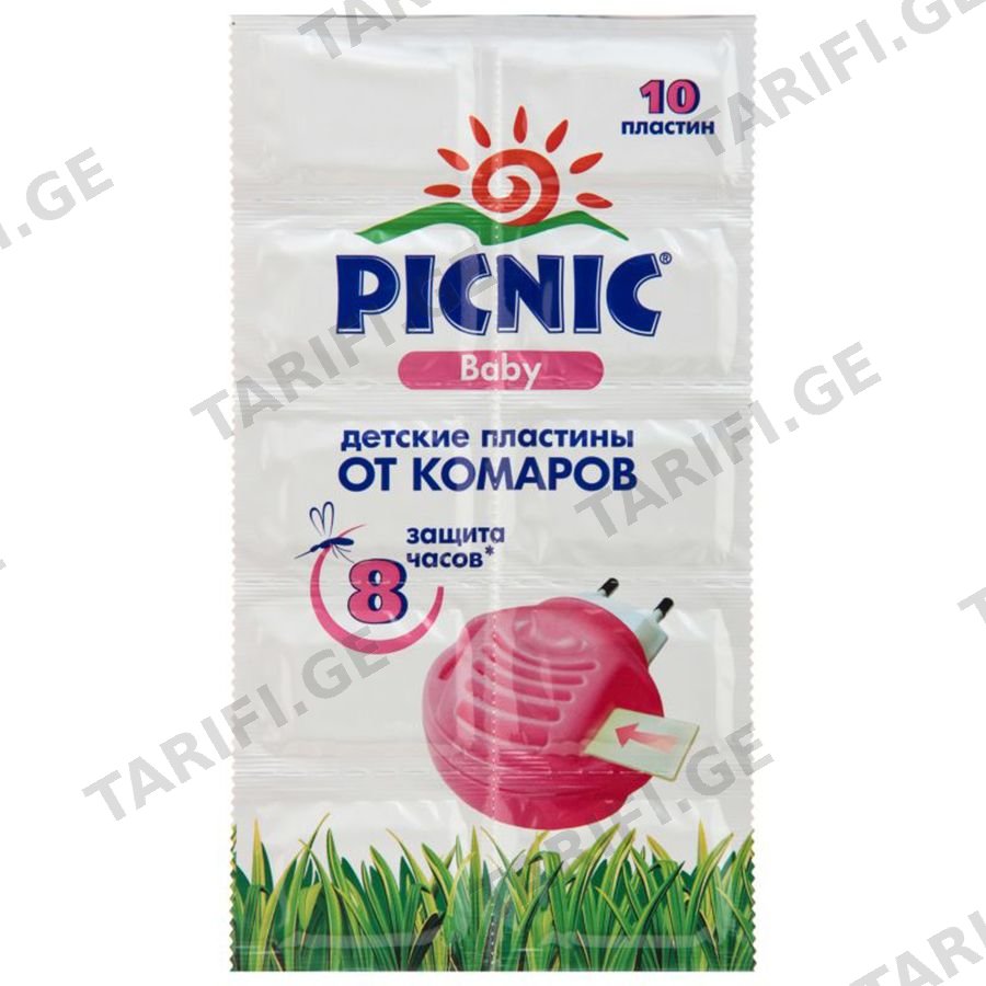 PICNIC ბავშვის ელექტრო ფუმიგატორი ფირფტა 10 ც (პიკნიკი)