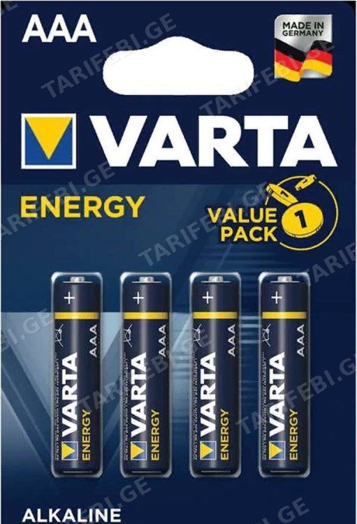ელემენტი ალკალინის Varta Energy  AAA - LR03 4ც