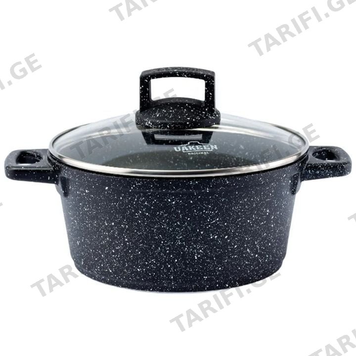 გრანიტის ქვაბი UAKEEN VK-338 (17.5 L, 42 CM) BLACK