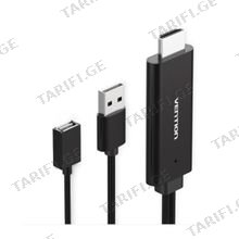 VENTION CEKBH USB to HDMI Convert Cable(Mobile Phone Connect to TV) 2M Black Metal Type