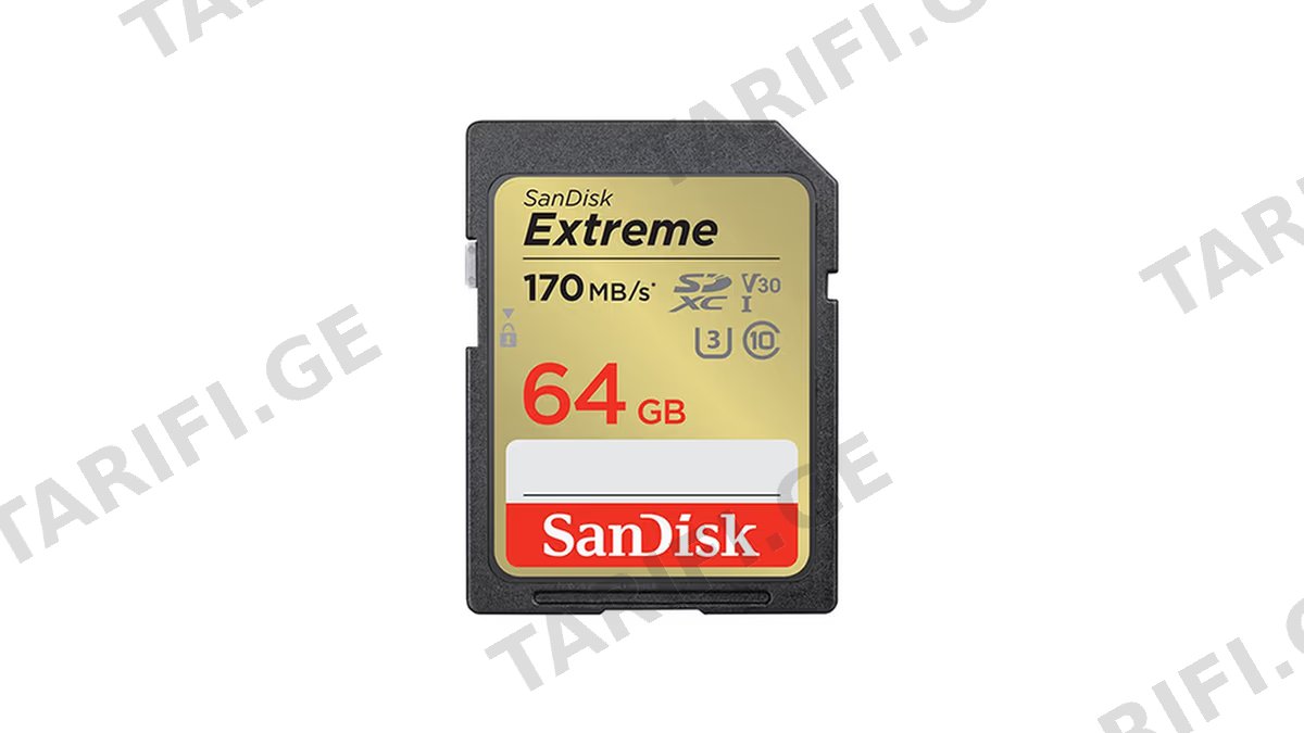 SanDisk 64GB Extreme SD/XC UHS-I Card 170MB/S V30/4K Class 10 SDSDXV2-064G-GNCIN