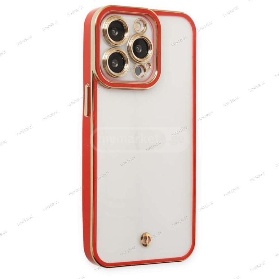 iPhone 14 Pro Max Liva lense Case სილიკონის ქეისი - წითელი