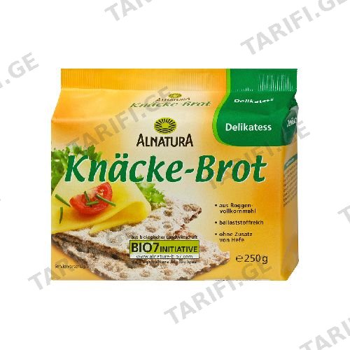 ხრაშუნა პური ჭვავის, ორგანული /Alnatura/250გ