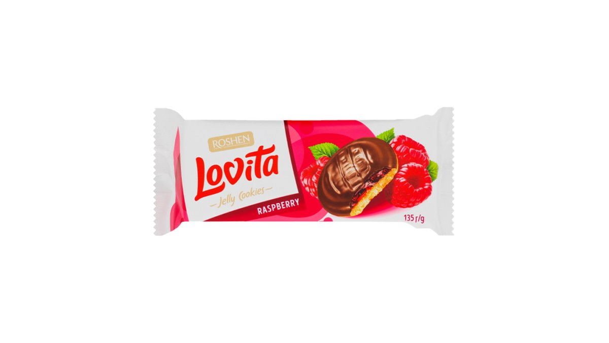 ორცხობილა/ როშენი / Lovita / ჟოლოს გემოთი /135გრ
