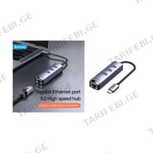 Jasoz T-F115 გადამყვანი ჰაბი Type-C To Ethernet LAN RJ45 Network
