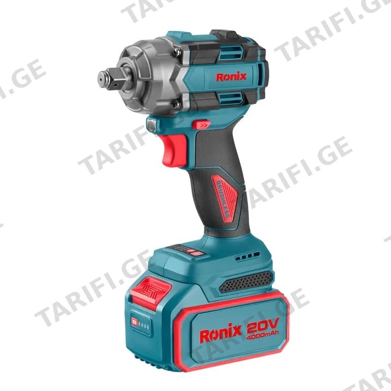 ქანჩსახრახნი აკუმულატორის Ronix 20V 2х4.0Ah 500 Nm Brushless Ronix-8673