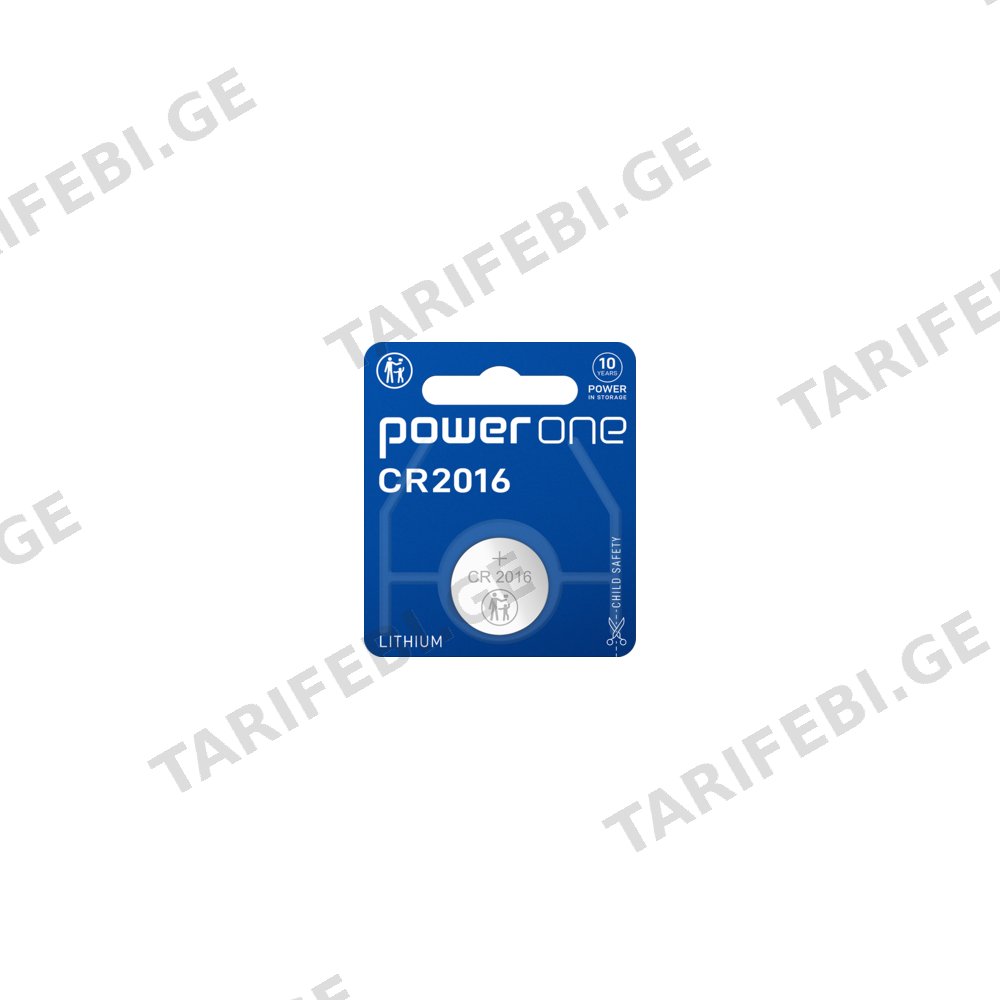 ელემენტი POWERONE CR2016 BLI 1 3V Lithium Coin