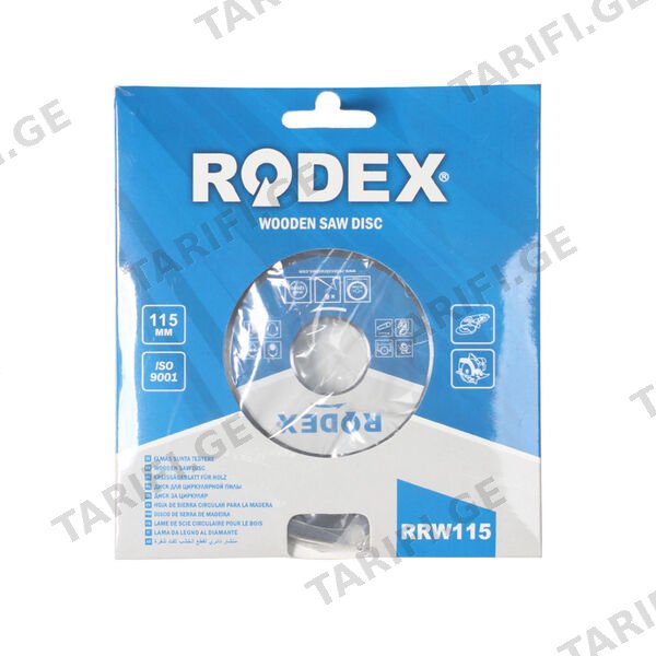 ხის საჭრელი წრიული დისკი 22.23x115MM 6T.(RODEX) RRW115