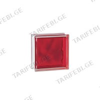 (19x19x8სმ) მინა ბლოკი Brilly Red Wave