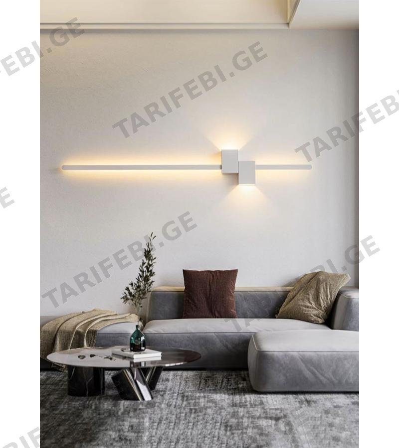 კედლის სანათი GZMO-9137 L620*150*80 / 12W+7W ფერი:WHITE (3000K)