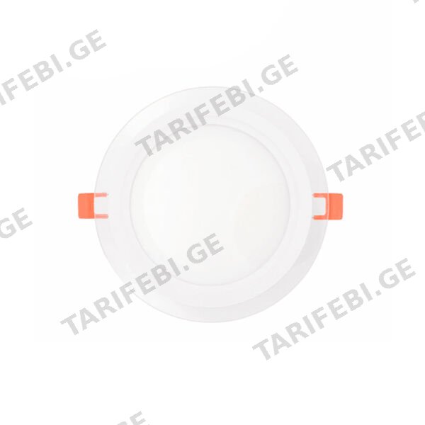 LED პანელური სანათი შუშის მრგვალი 12w 6500K