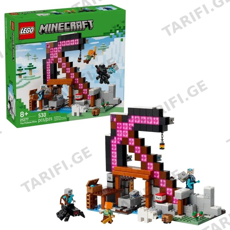 კონსტრუქტორი LEGO MINECRAFT 21277 THE PICKAXE MINE 530 ნაწილი