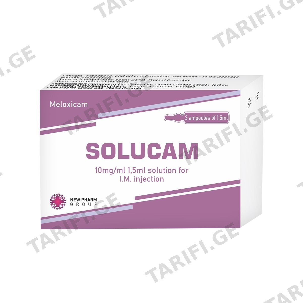 სოლუკამი - Solucam 10მგ/მლ 1.5მლ 3 ამპულა