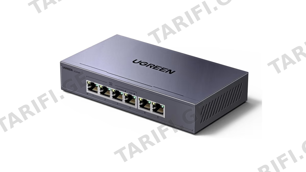 სვიჩი UGREEN CM741 (35371EU), 6-Port Gigabit, PoE+ Switch, Grey