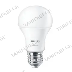 შუქდიოდური ნათურა PHILIPS A60 3000K 9W E27