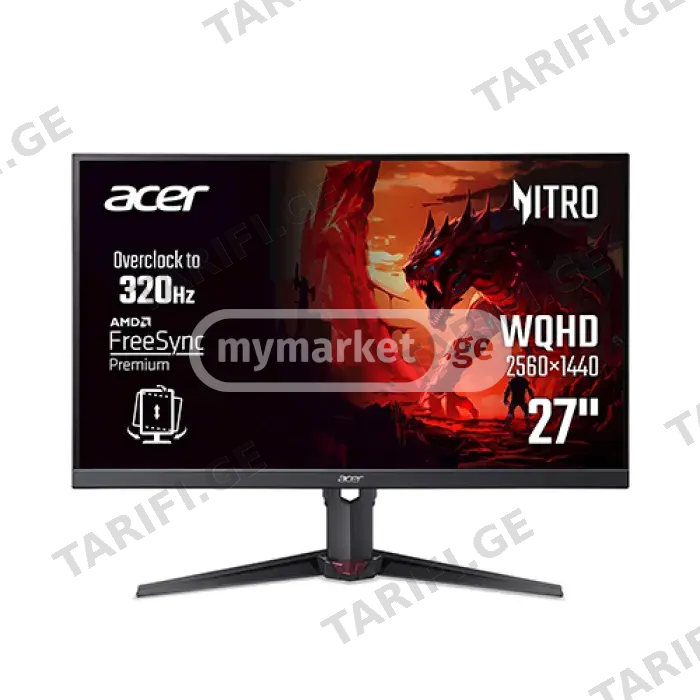 მონიტორი Acer Nitro XV270U 27" IPS WQHD 320Hz 0.5ms შავი