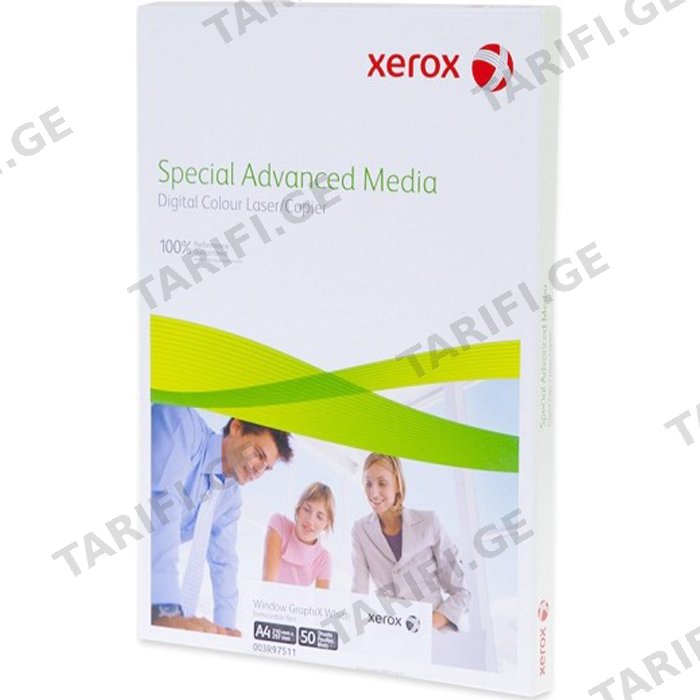 საოფისე ქაღალდი XEROX LASER WINDOW DECAL A4 TRANSPARENT CLEAR ფირი 003R97511