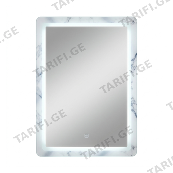 აბაზანის სარკე (THREE COLOR; LED განათებით 500x700mm) (D RECTANGLE-6)